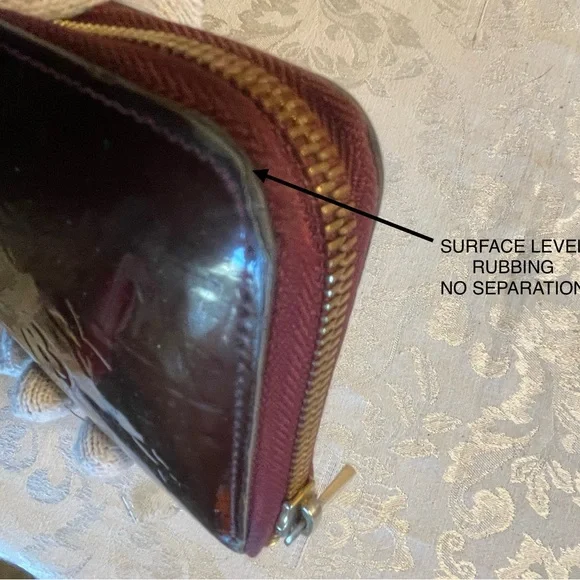 LOUIS VUITTON BURGUNDY VERNIS ZIP AROUND WALLET - Picture 9 of 15